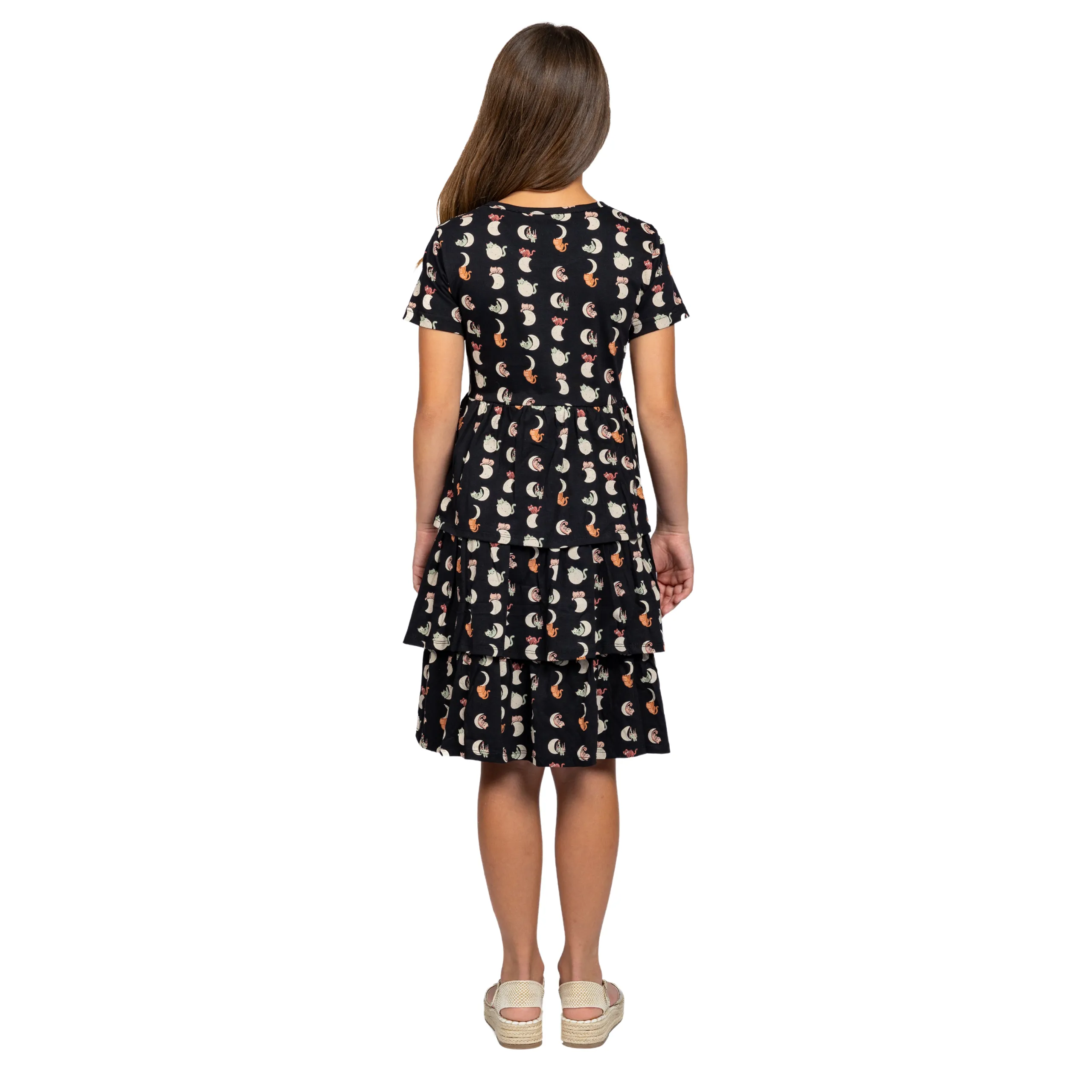 Lunar Kitty Layered Kids Dress