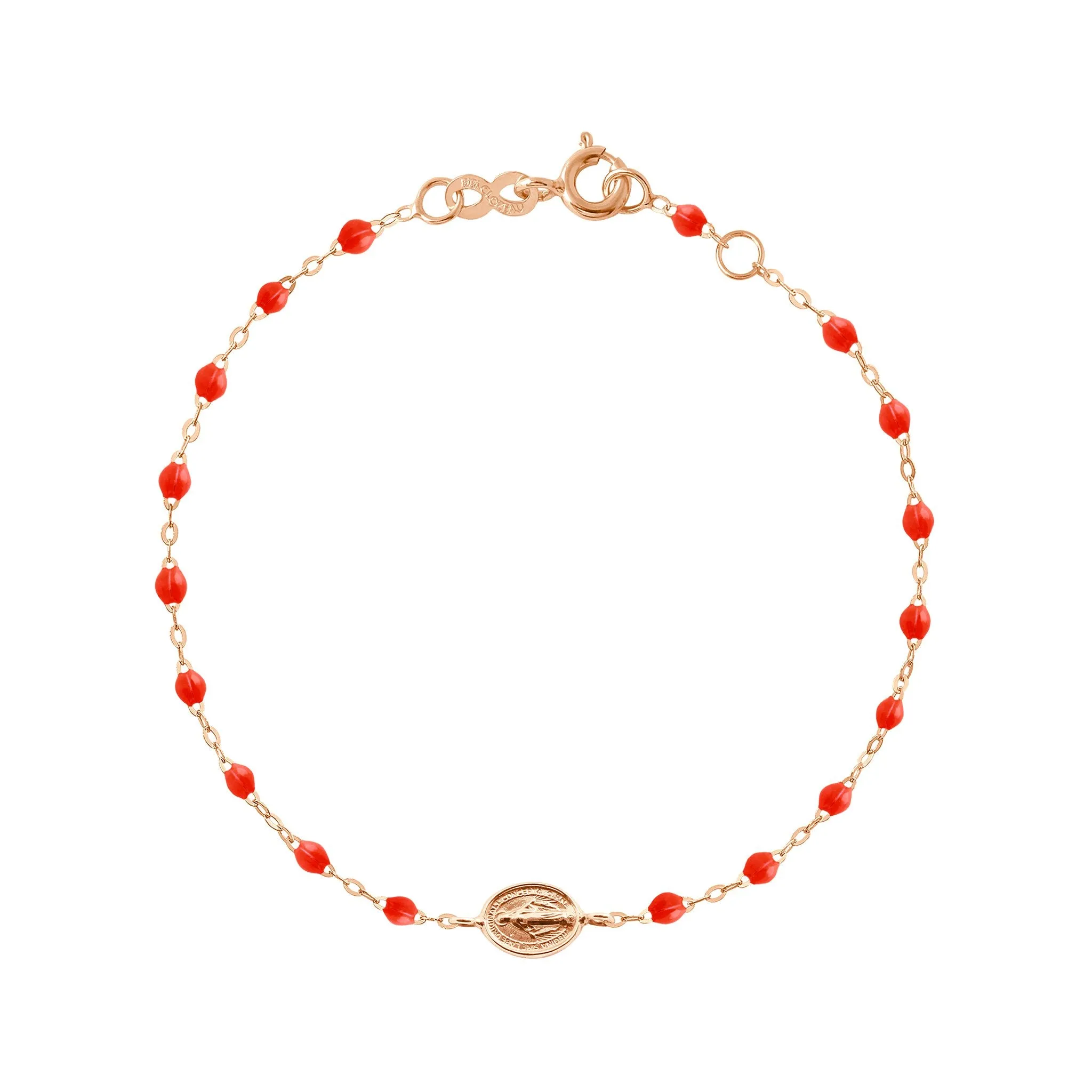 Madone Charm Classic Gigi Coral bracelet, Rose Gold, 6.7"