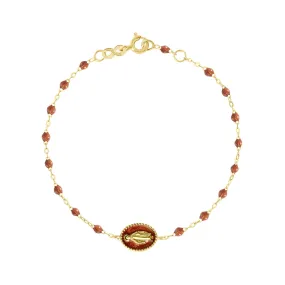 Madone Resin Charm Classic Gigi Fauve Bracelet, Yellow Gold, 6.7"