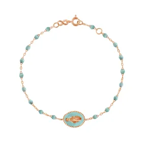 Madone resin charm Classic Gigi Iceberg bracelet, Rose Gold, 6.7"