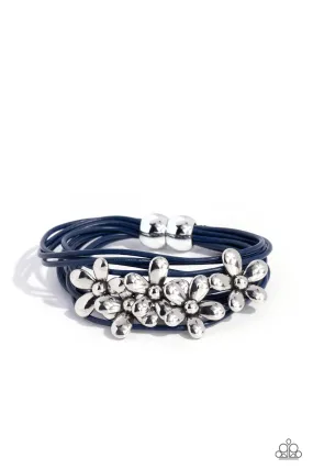 Paparazzi Here Comes the BLOOM Blue Wrap Bracelet