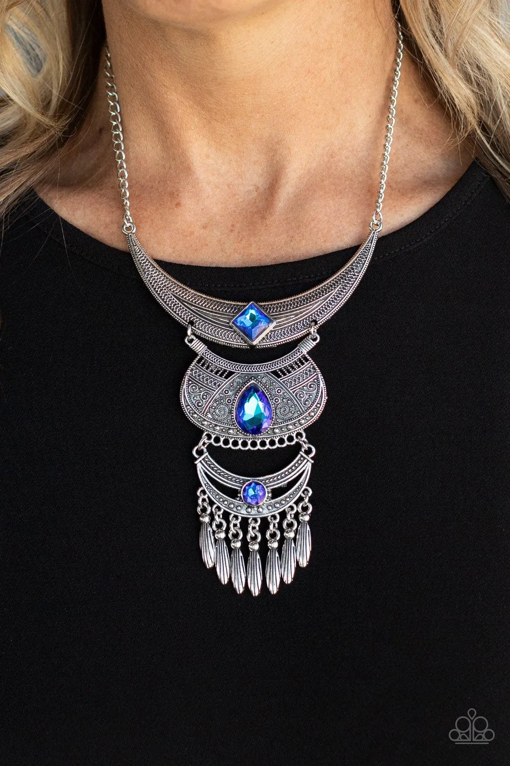 Paparazzi Lunar Enchantment - Blue Necklace - 2021 Convention Collection