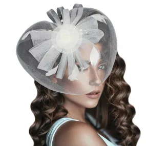 Pearl Feather Mesh Flower Fascinator Headband