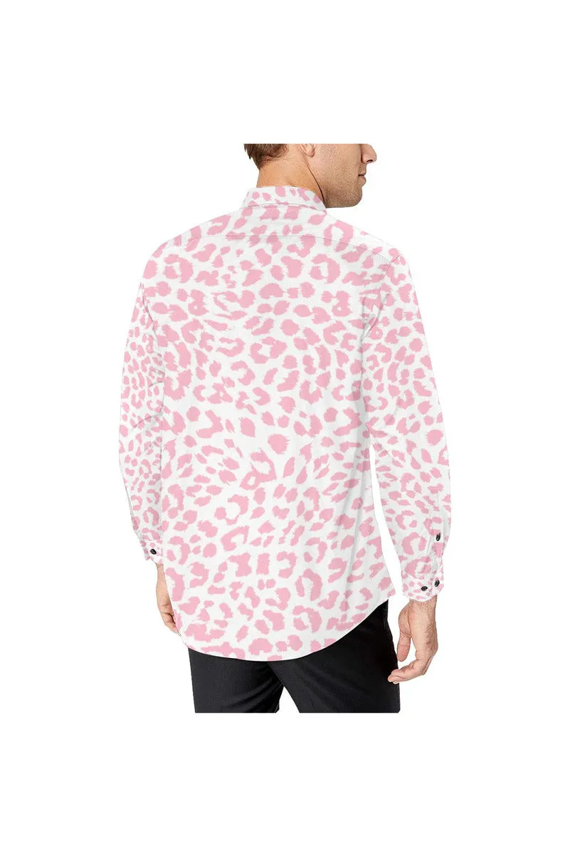 Pink Leopard Casual Dress Shirt