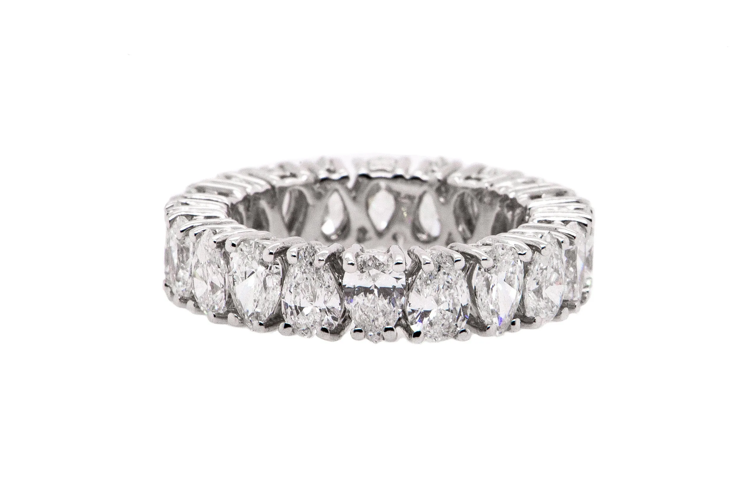 Platinum 4.35CT Pear Shape Eternity Band