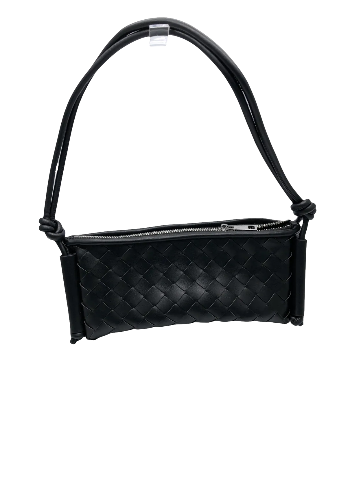 Public Desire The Tate Black Woven Knotted Handle Shoulder Bag One Size