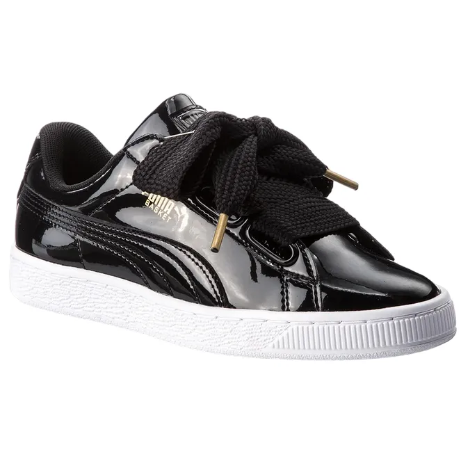 Puma women's sneakers Basket Heart Patent 363073 01 black