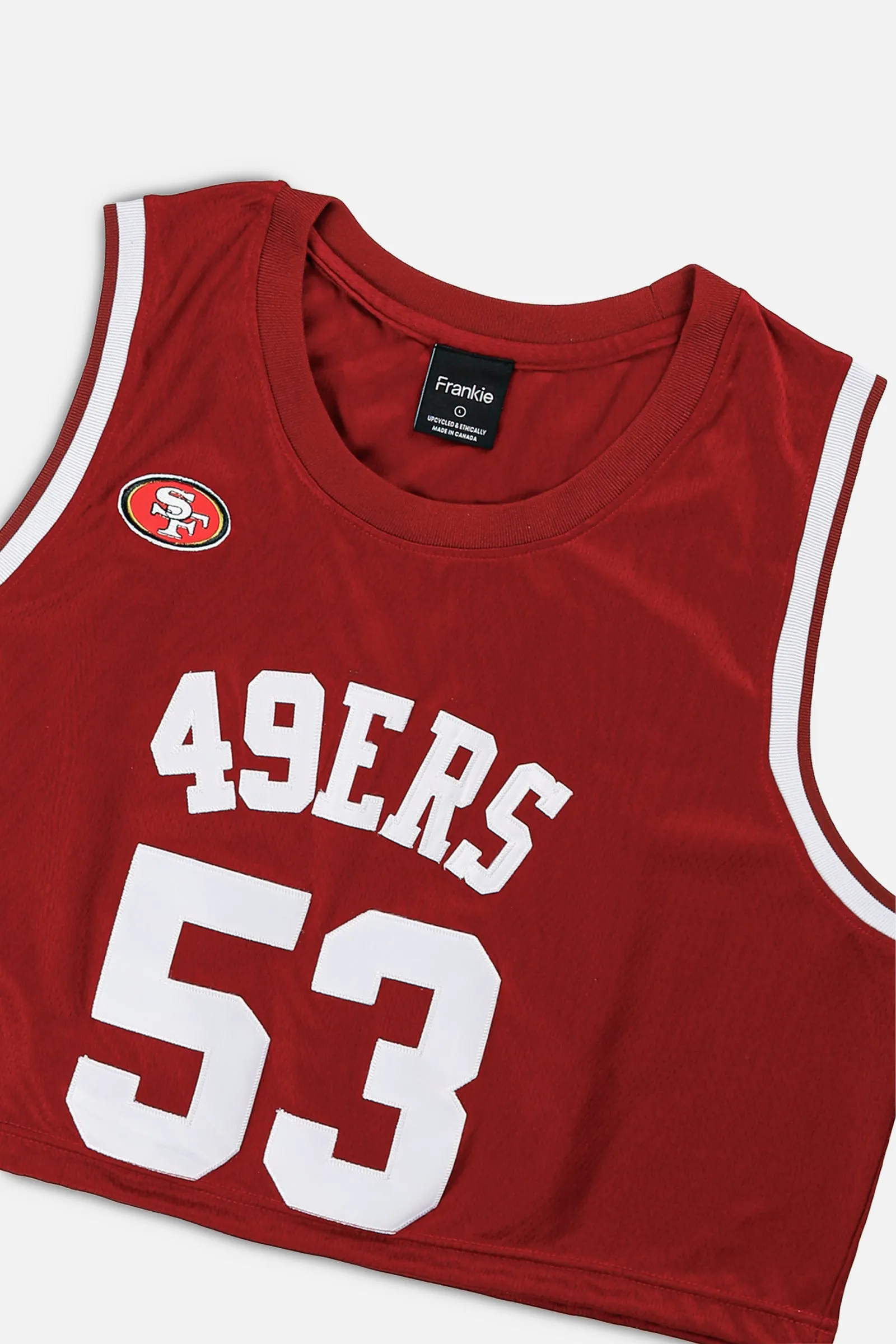 Rework Crop San Francisco 49ers NFL Jersey - L