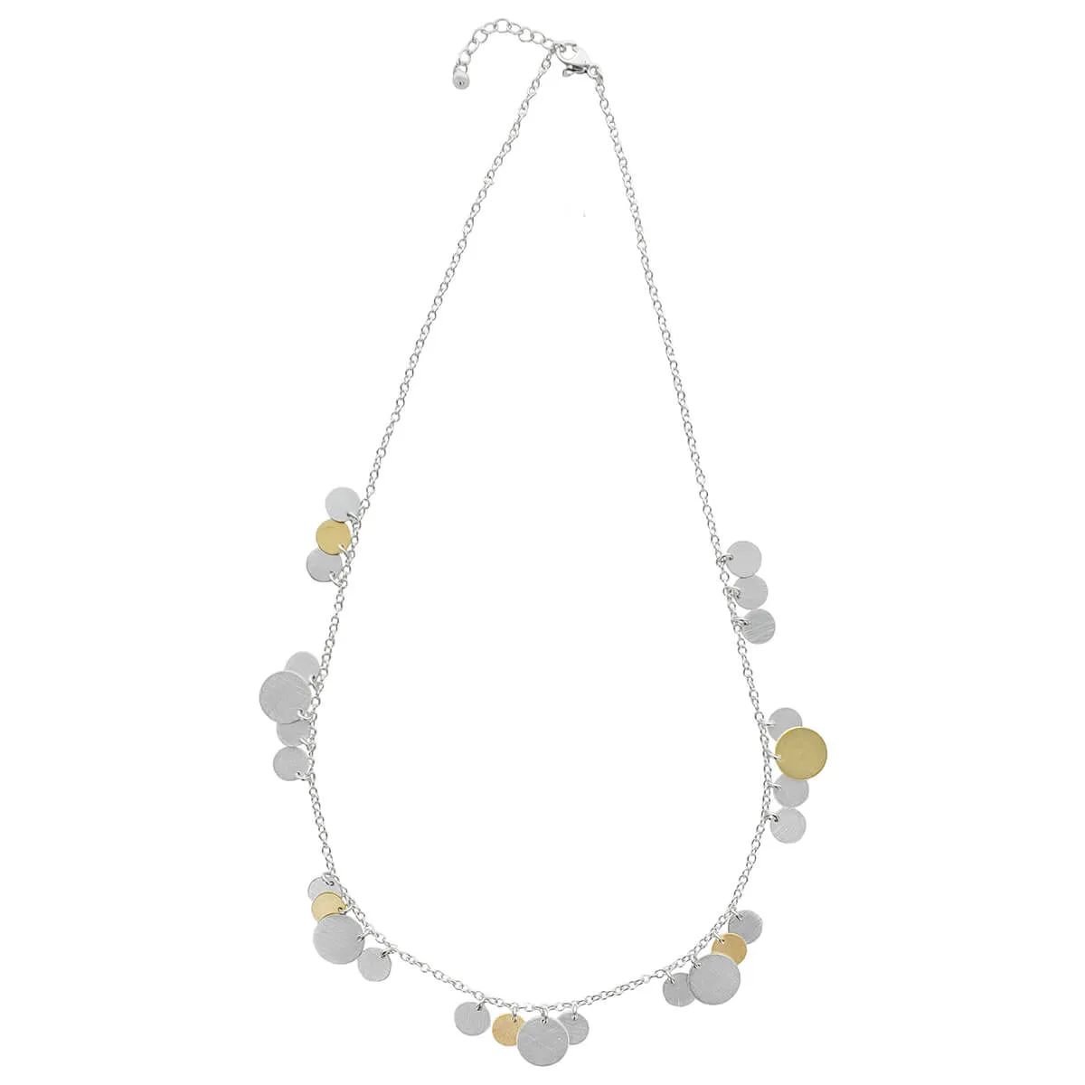 Silver Gold Multi Dot Cluster Necklace