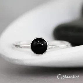 Simple Black Onyx Gemstone Stacking Ring | Moonkist Designs