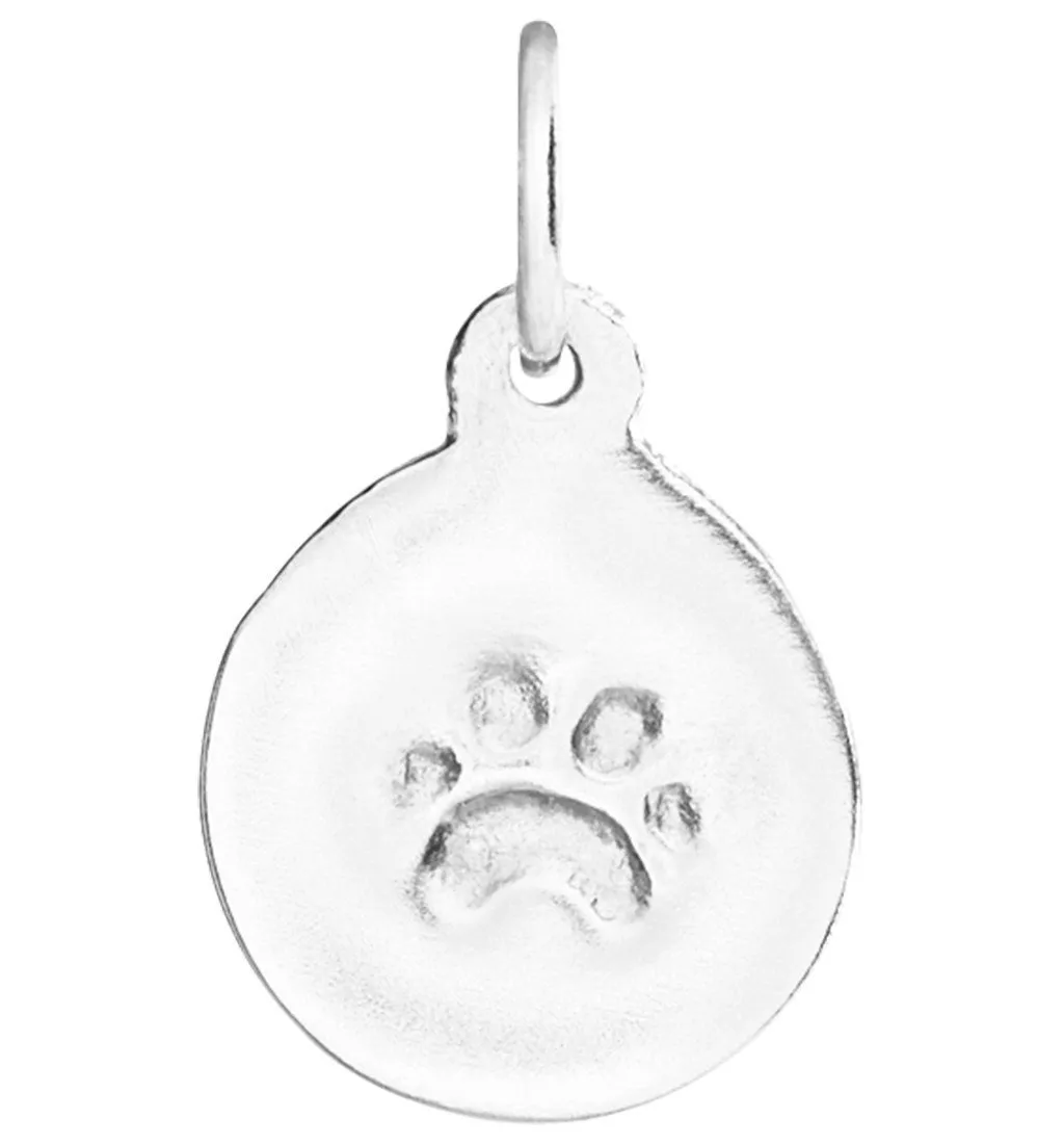 Small Paw Print Disk Charm