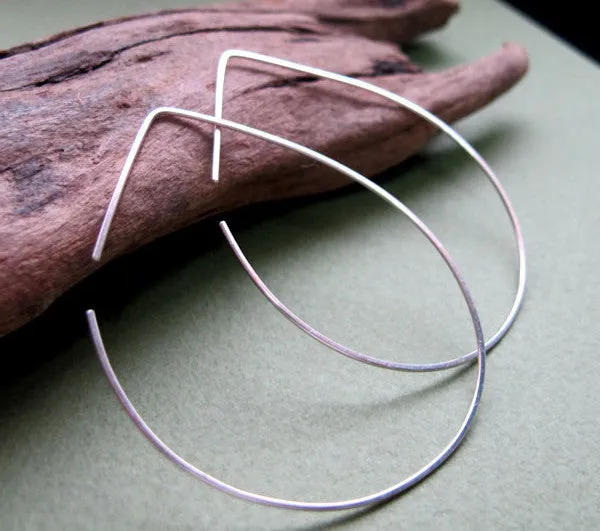 Sterling Silver Lotus Petal Hoop Earrings