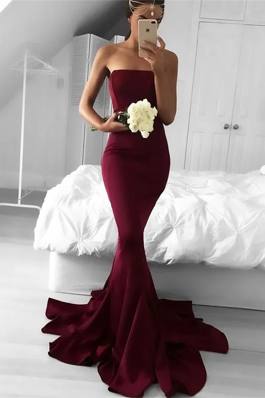 Strapless Mermaid Evening Prom Dress