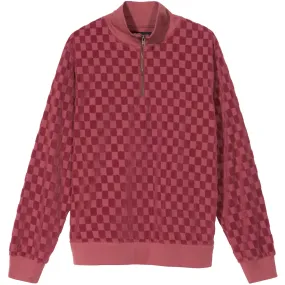 Stussy Check Zip Mock (Maroon)