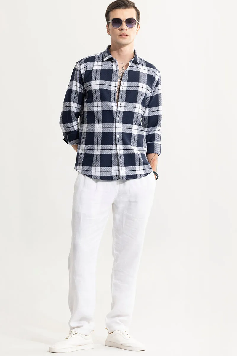 Summer Bliss Navy Blue Checks Shirt