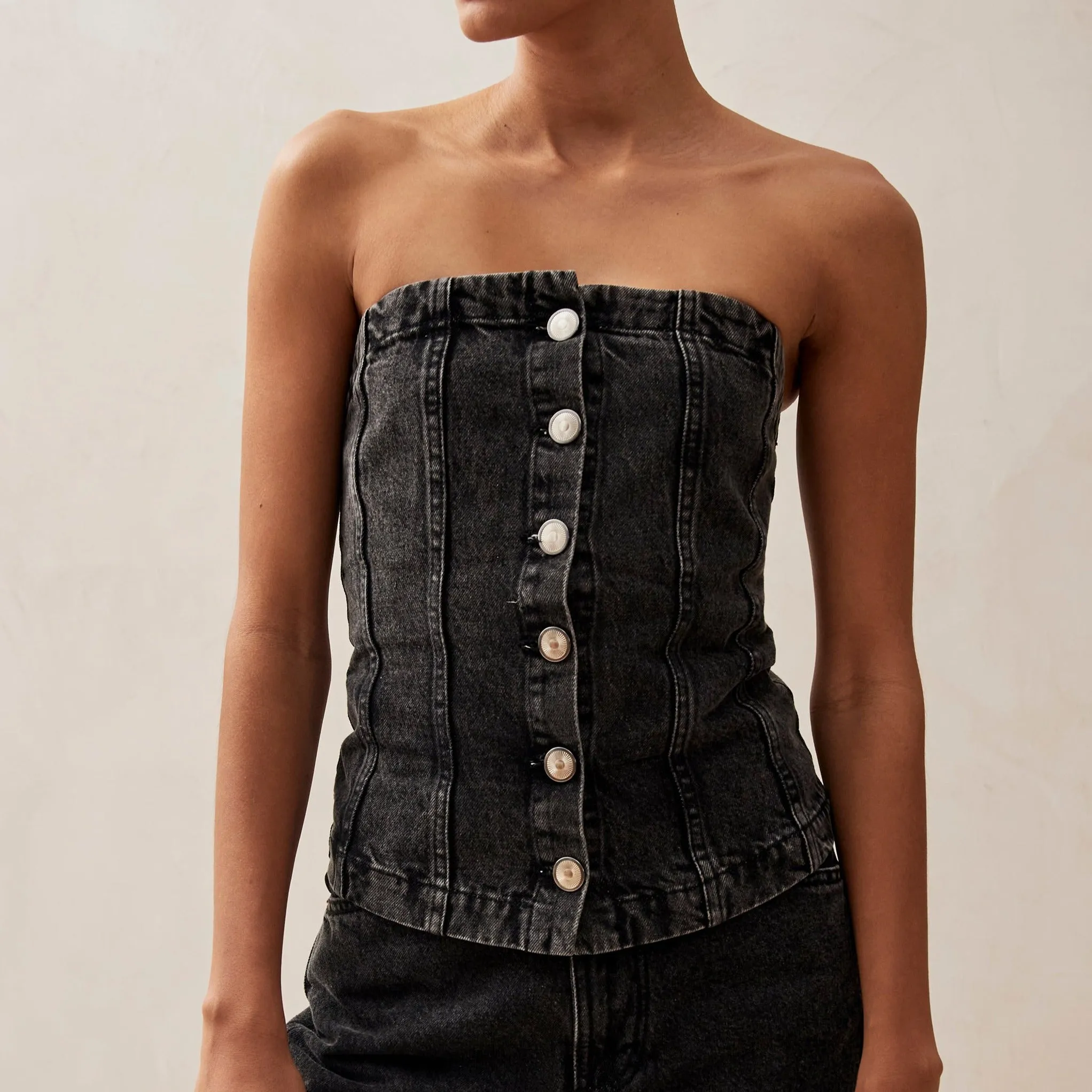 Troyes Black Denim Tank