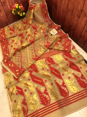 Tussar Color Jamdani Saree