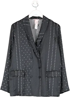 Victoria's Secret Black Satin Blazer With White Polka Dots UK M