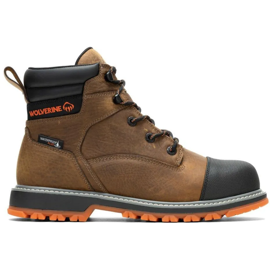 Wolverine Men's Floorhand Lx Cp Steel Toe WP Work Boot - Brown - W231085